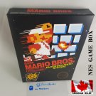 SUPER MARIO BROS. - NES, Nintendo Custom replacement BOX optional w/ Dust Cover & PVC Protector