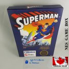 SUPERMAN - NES, Nintendo Custom replacement BOX optional w/ Dust Cover & PVC Protector