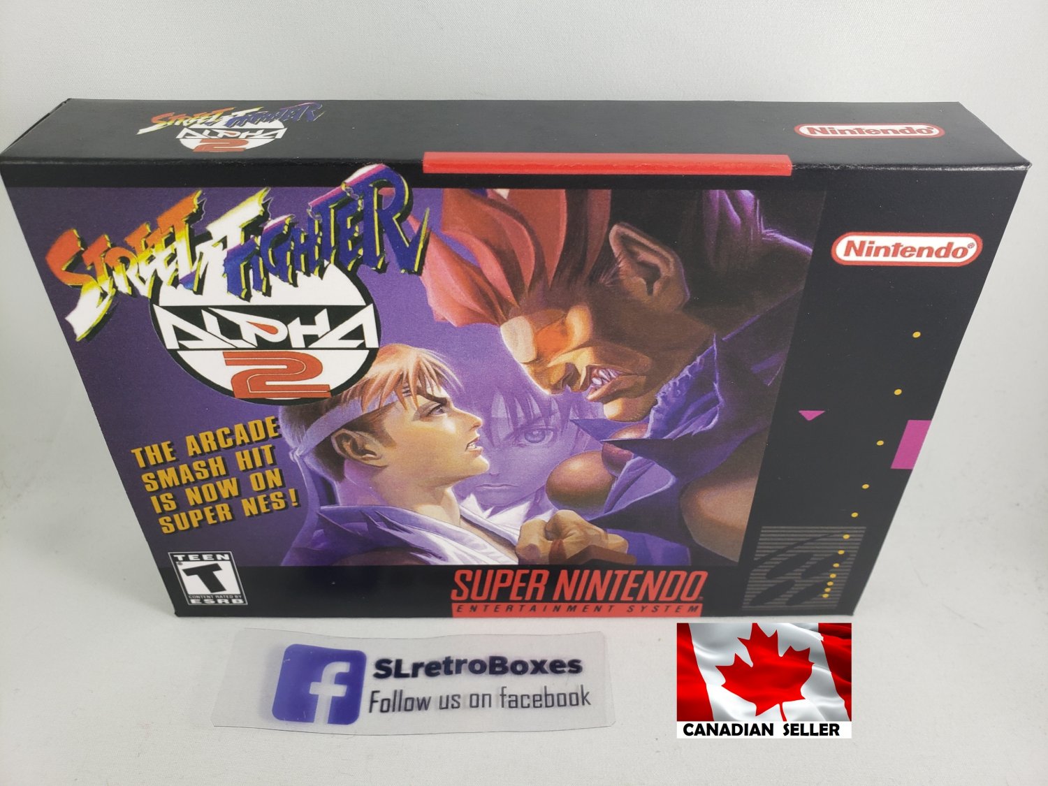 STREET FIGHTER ALPHA 2 - SNES, Super Nintendo Custom Box optional w/ Insert Tray & PVC Protector