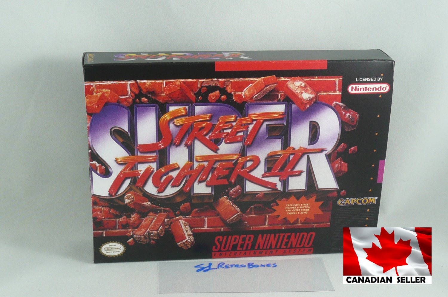 SUPER STREET FIGHTER 2 - SNES, Super Nintendo Custom Box optional w/ Insert Tray & PVC Protector