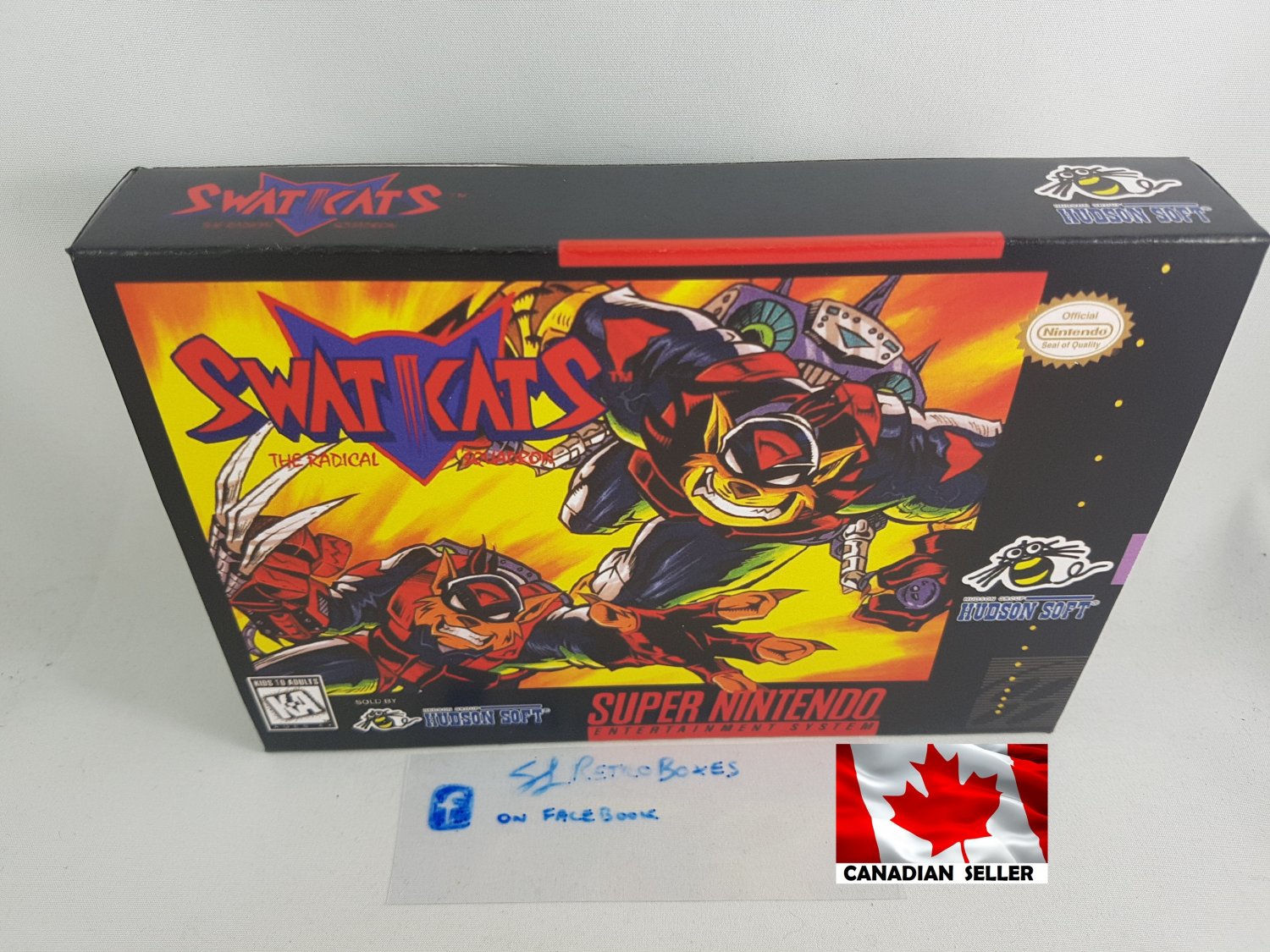 SWAT KATS - SNES, Super Nintendo Custom replacement Box optional w/ Insert Tray & PVC Protector