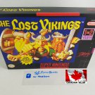 THE LOST VIKINGS - SNES, Super Nintendo Custom replacement Box optional w/ Insert Tray & PVC Protect