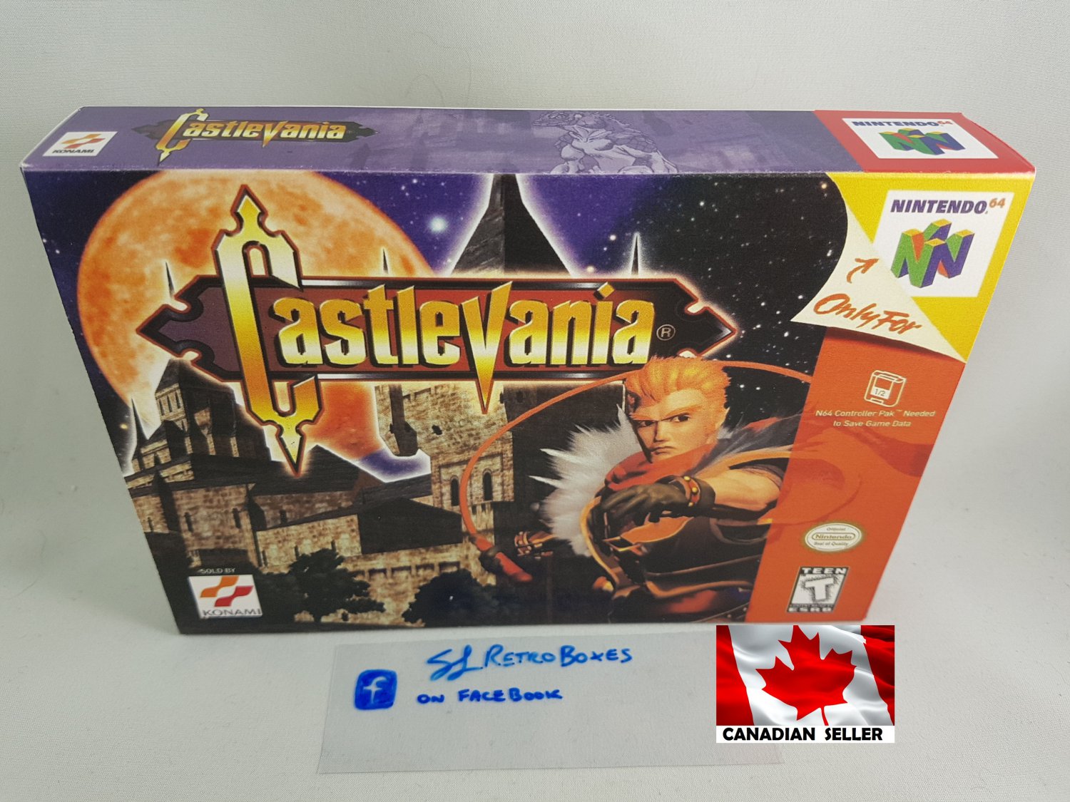 CASTLEVANIA - N64, Nintendo64 Custom replacement Box optional w/ Insert Tray & PVC Protector