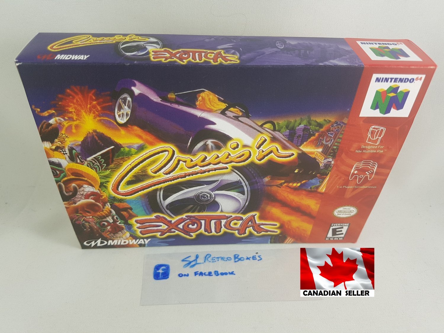 CRUIS 'N EXOTICA - N64, Nintendo64 Custom replacement Box optional w/ Insert Tray & PVC Protector