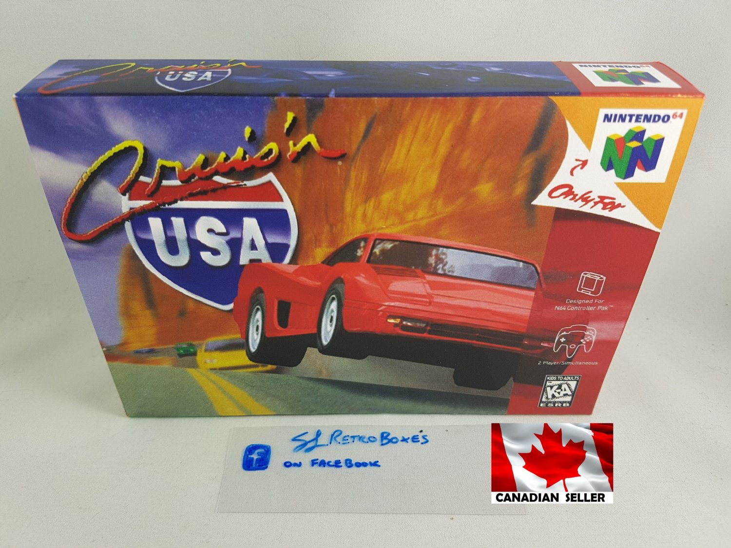 CRUIS 'N USA - N64, Nintendo64 Custom replacement Box optional w/ Insert Tray & PVC Protector