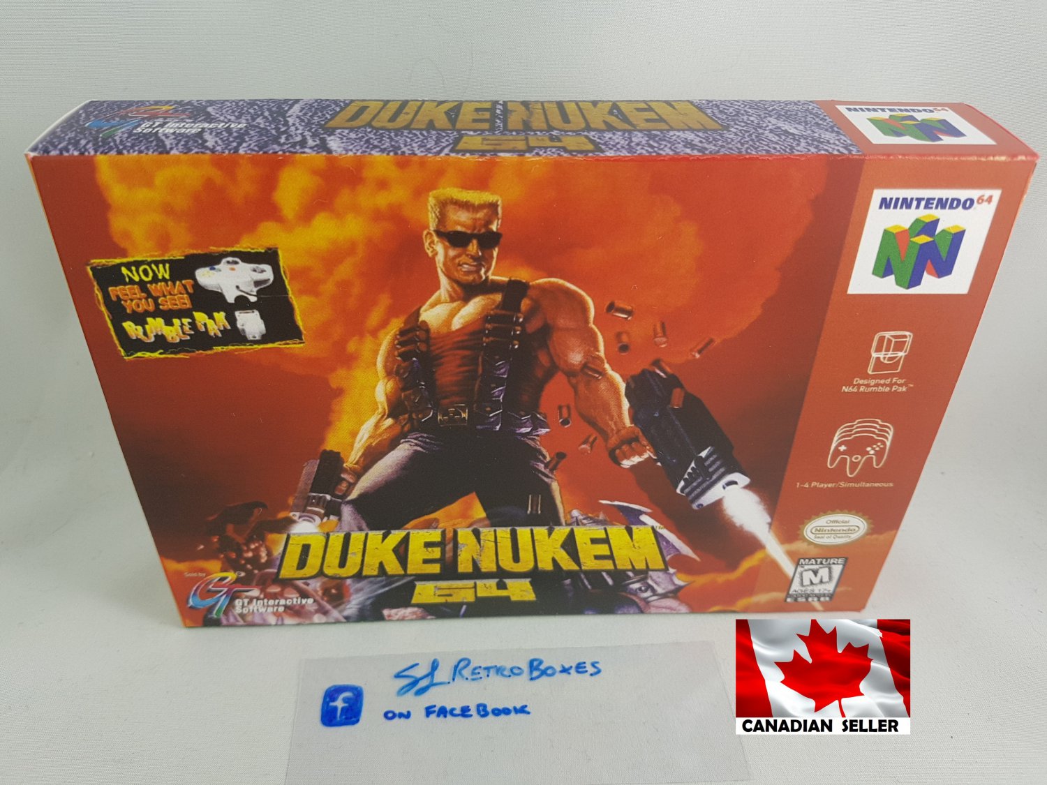 DUKE NUKEM 64 - N64, Nintendo64 Custom replacement Box optional w/ Insert Tray & PVC Protector