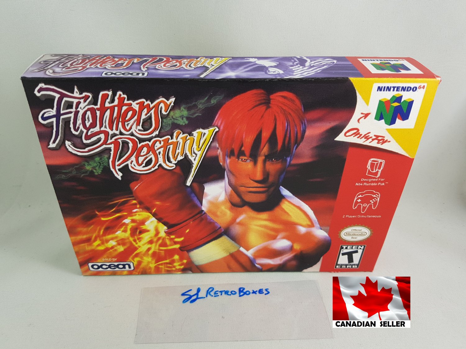 FIGHTER DESTINY - N64, Nintendo64 Custom replacement Box optional w/ Insert Tray & PVC Protector