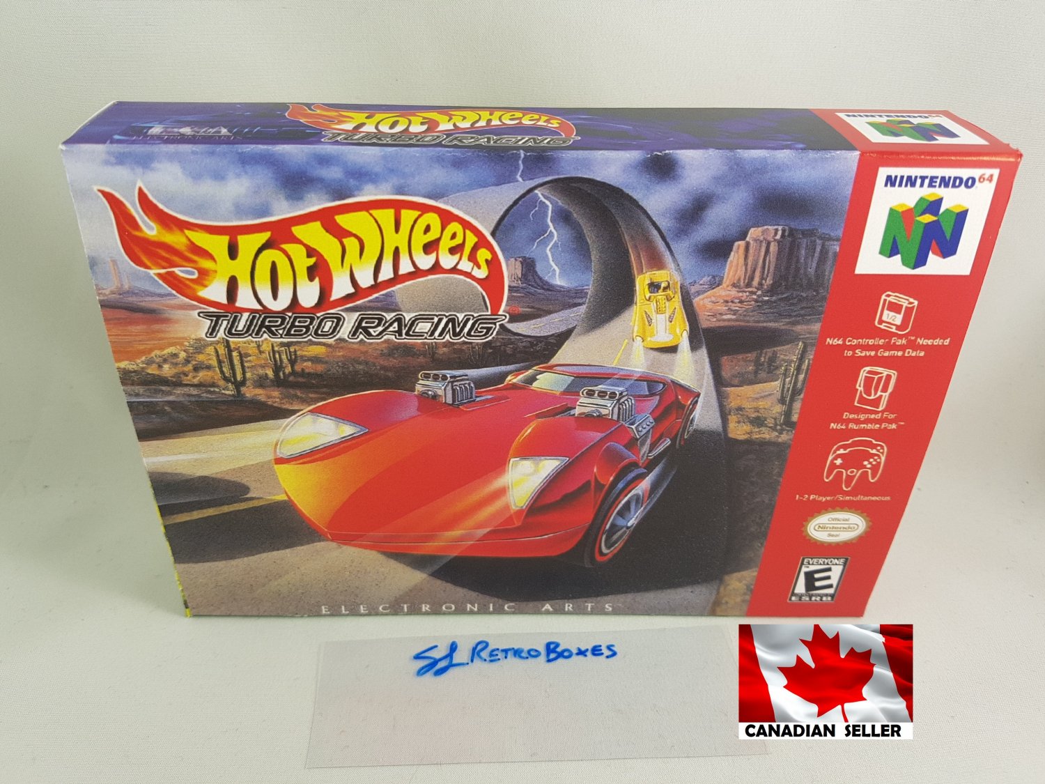 HOT WHEELS TURBO RACING - N64, Nintendo64 Custom replica Box optional w/ Insert Tray & PVC Protector