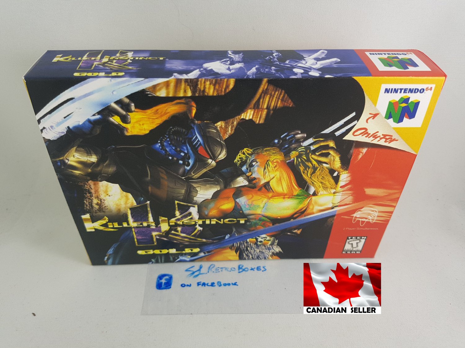 KILLER INSTINCT GOLD - N64, Nintendo64 Custom replica Box optional w/ Insert Tray & PVC Protector