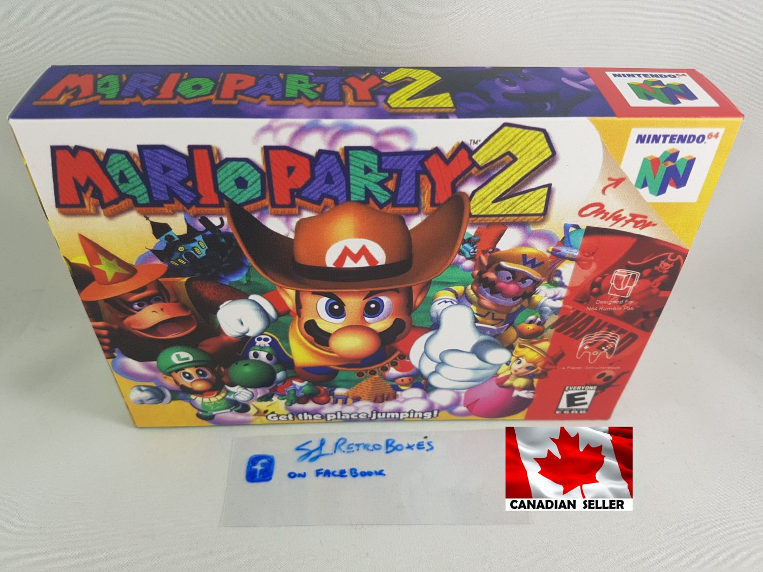 MARIO PARTY 2 - N64, Nintendo64 Custom replacement Box optional w/ Insert Tray & PVC Protector