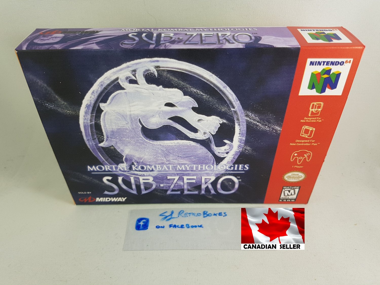 MORTAL KOMBAT MYTHOLOGIES SUB-ZERO - N64, Nintendo64 Custom Box w/ Insert Tray & PVC Protector