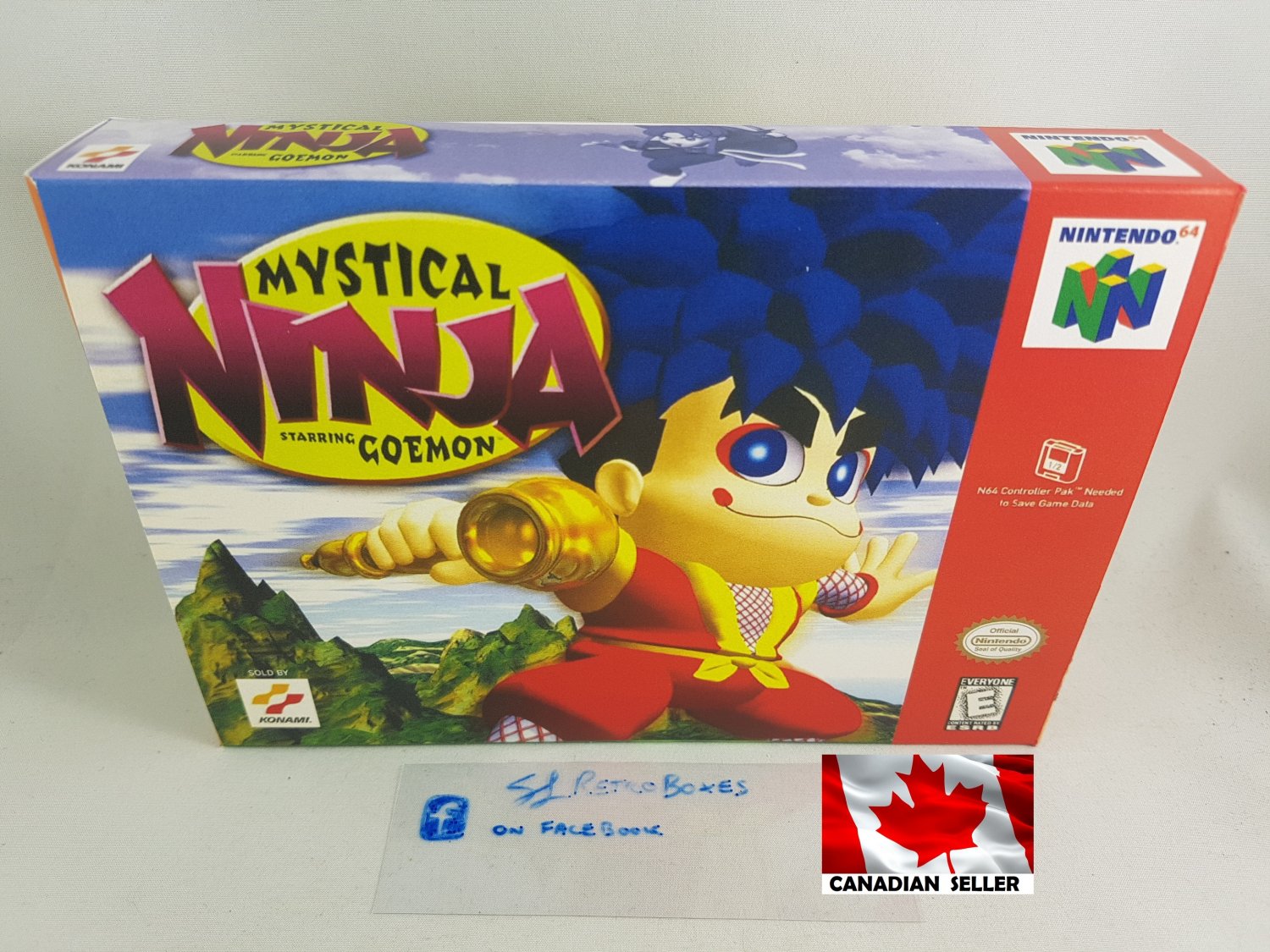 MYSTICAL NINJA STARRING GOEMON - N64, Nintendo64 Custom Box w/ Insert Tray & PVC Protector