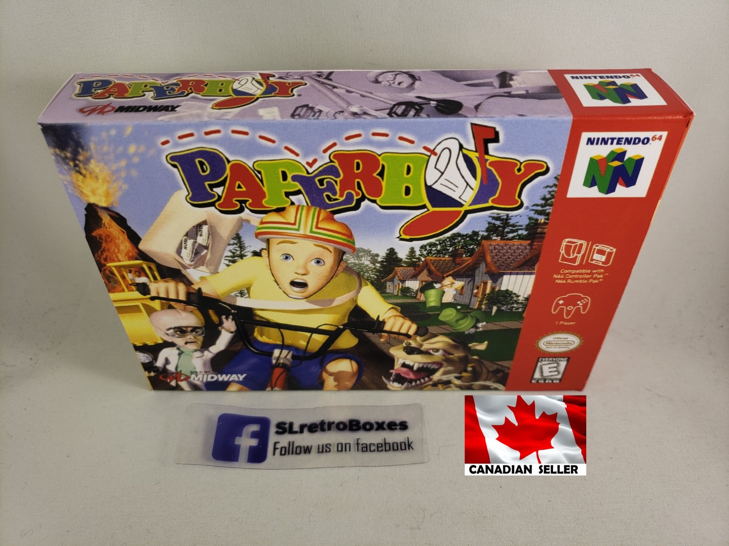 PAPER BOY 64 - N64, Nintendo64 Custom replacement Box optional w/ Insert Tray & PVC Protector