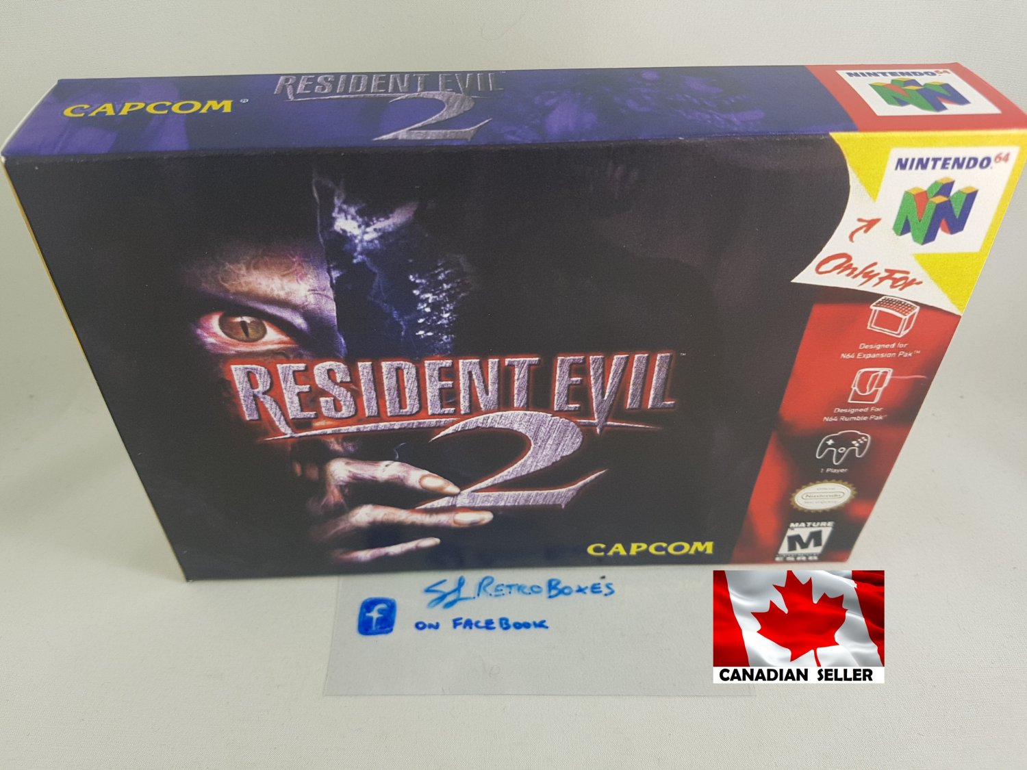 RESIDENT EVIL 2 - N64, Nintendo64 Custom replacement Box optional w/ Insert Tray & PVC Protector