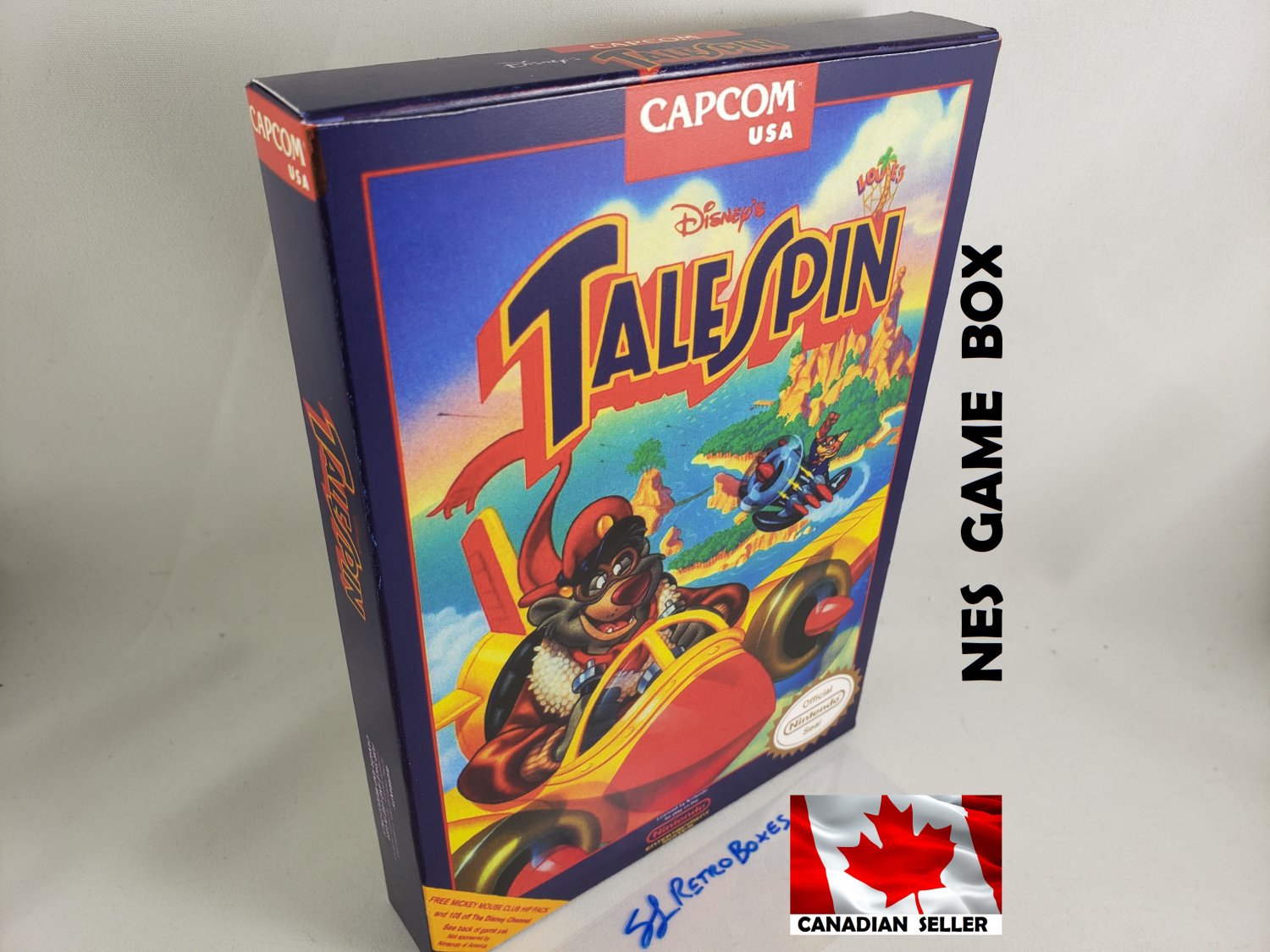 TALE SPIN - NES, Nintendo Custom replacement BOX optional w/ Dust Cover & PVC Protector