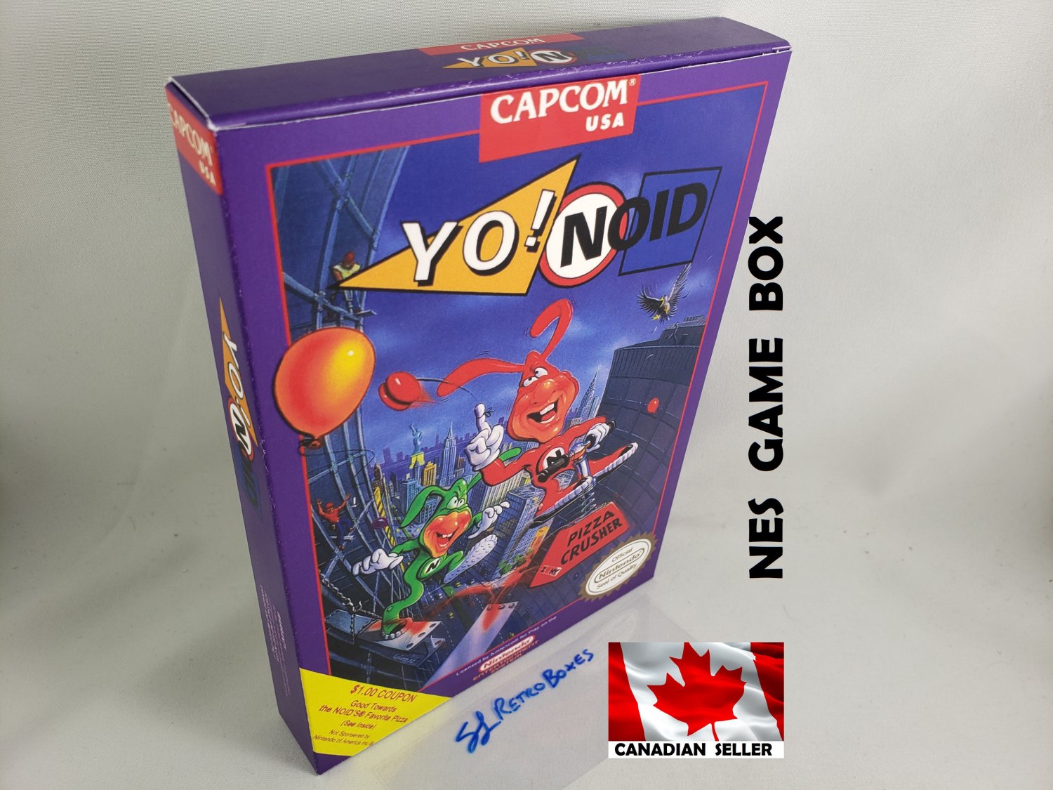 YO! NOID - NES, Nintendo Custom replacement BOX optional w/ Dust Cover & PVC Protector