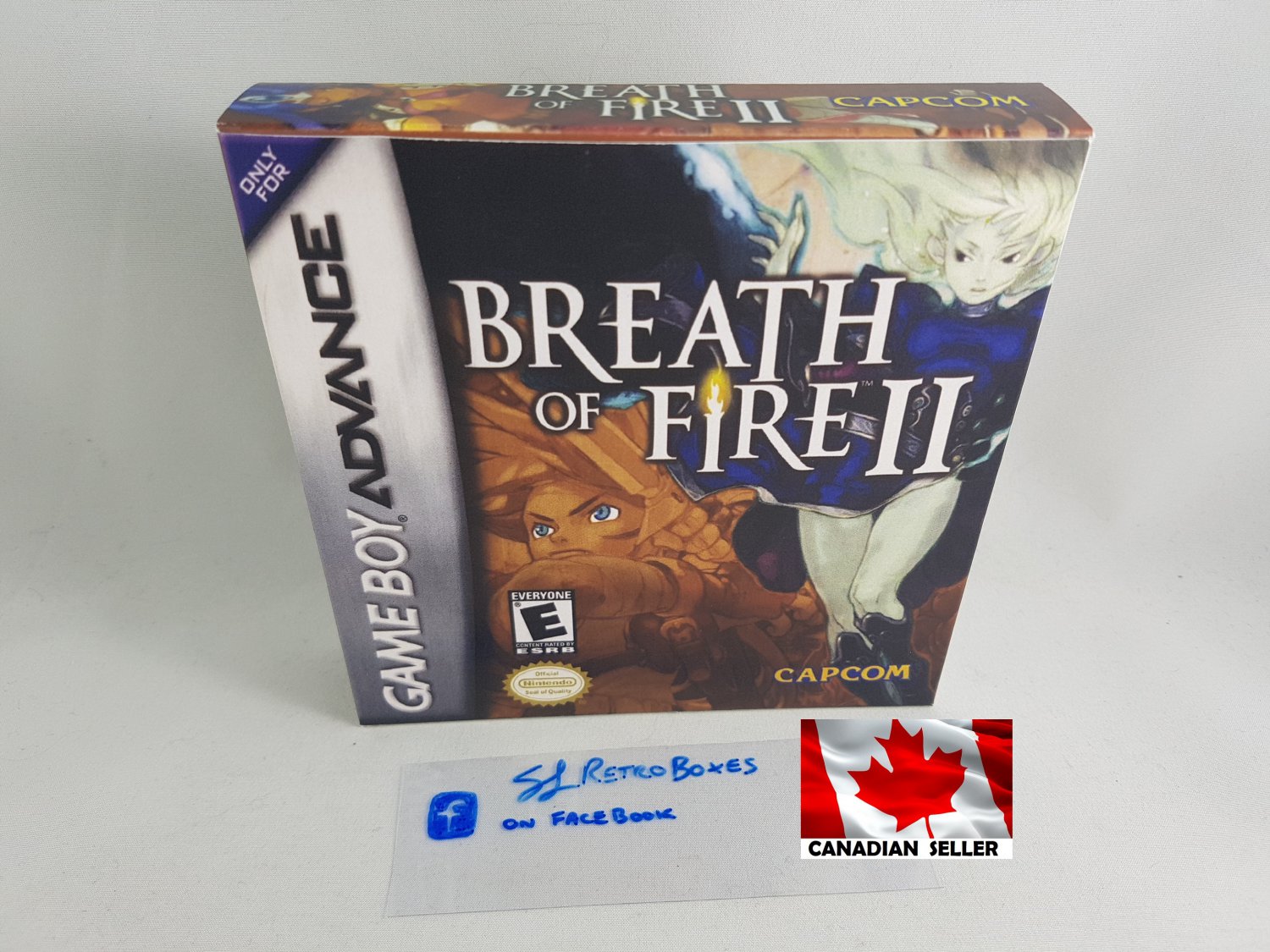 BREATH OF FIRE 2 - Nintendo GBA Custom Replacement Box with Insert Tray & PVC Protector
