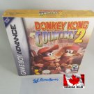 DONKEY KONG COUNTRY 2 - Nintendo GBA Custom Replacement Box optional w/ Insert Tray & PVC Protector