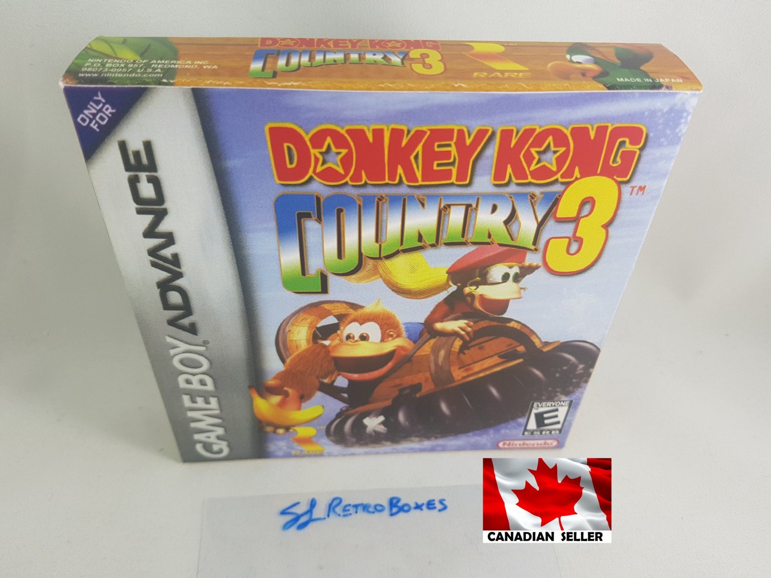 DONKEY KONG COUNTRY 3 - Nintendo GBA Custom Replacement Box optional w/ Insert Tray & PVC Protector