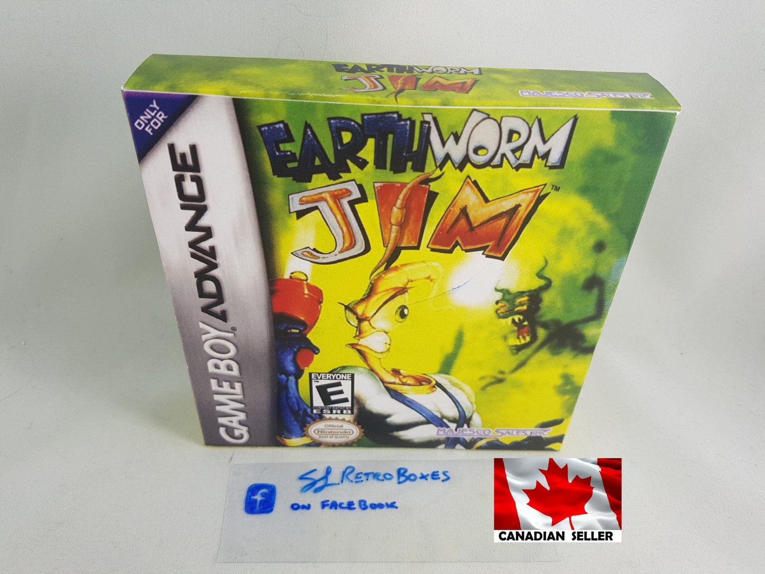 EARTHWORM JIM - Nintendo GBA Custom Replacement Box optional w/ Insert Tray & PVC Protector