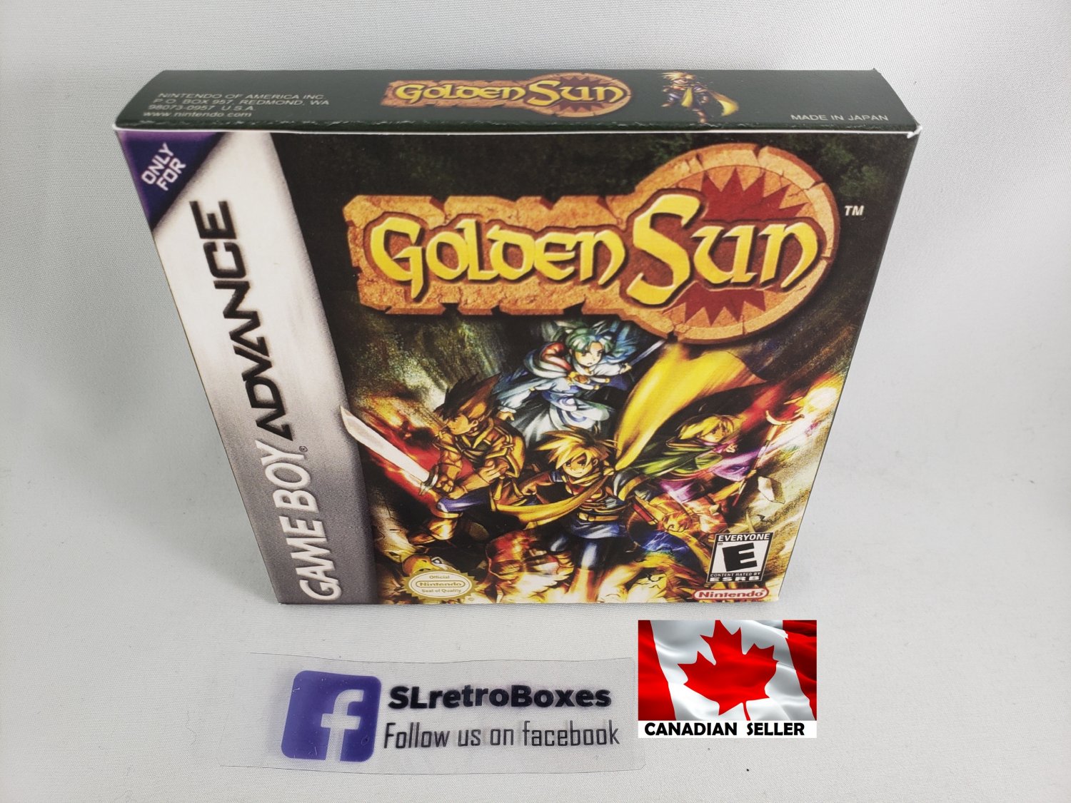 GOLDEN SUN - Nintendo GBA Custom Replacement Box optional w/ Insert Tray & PVC Protector