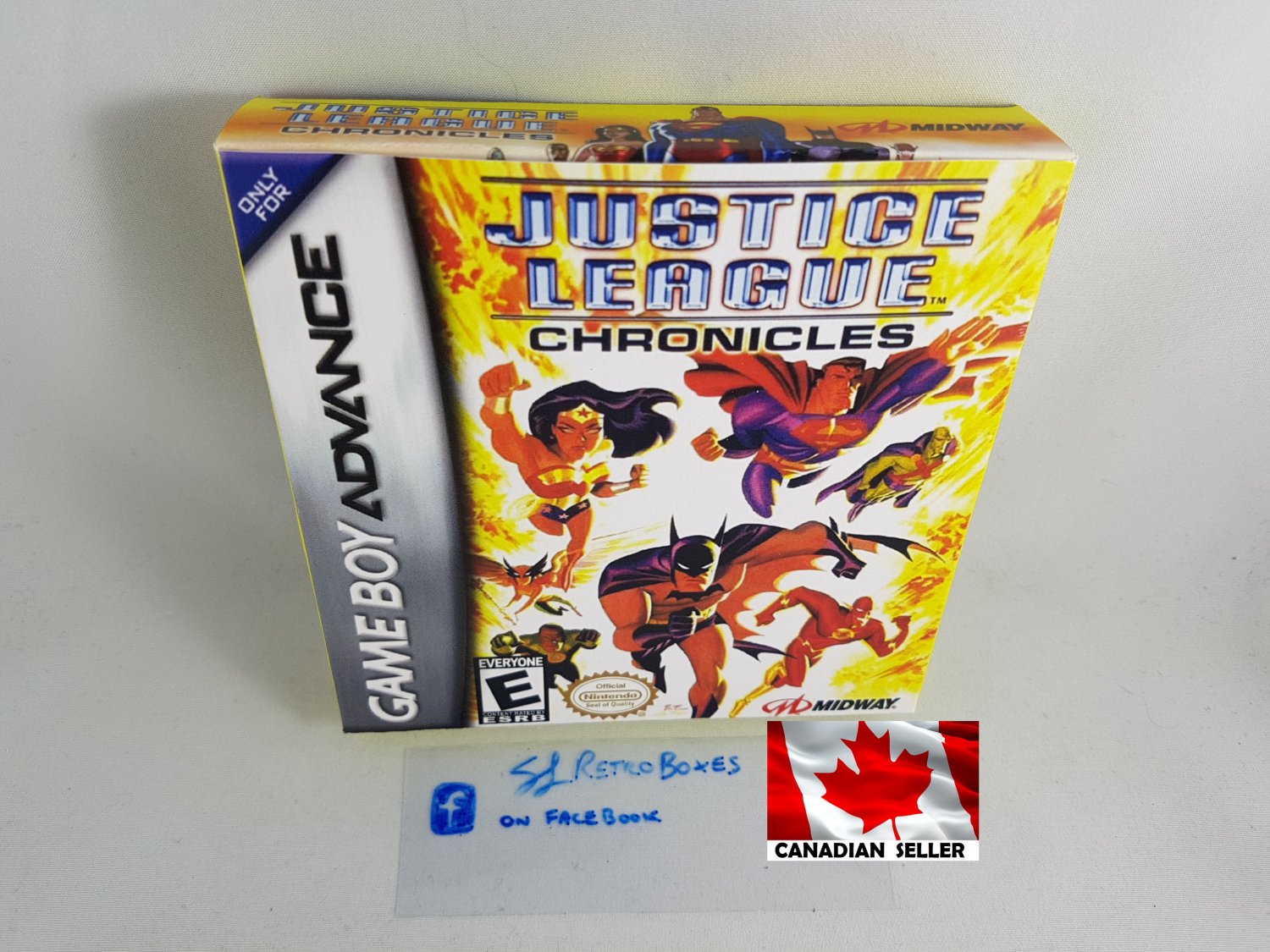 JUSTICE LEAGUE CHRONICLES - Nintendo GBA Custom replica Box optional w/ Insert Tray & PVC Protector