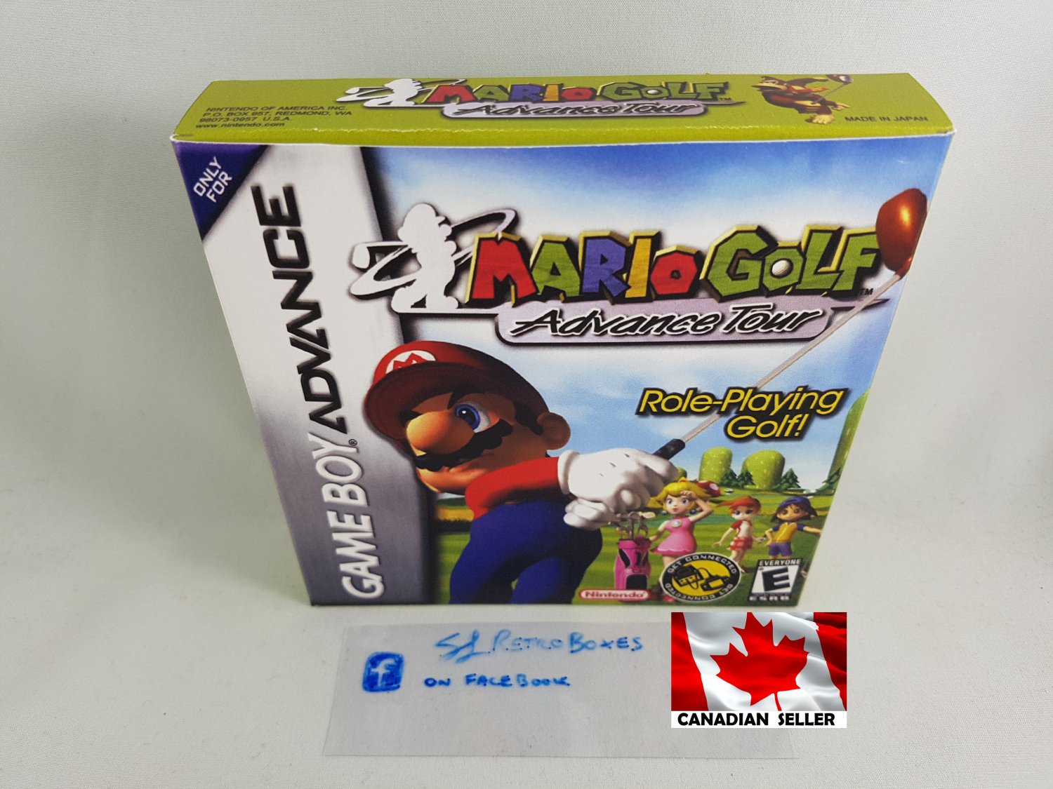 MARIO GOLF ADVANCE TOUR - Nintendo GBA Custom Box optional w/ Insert Tray & PVC Protector