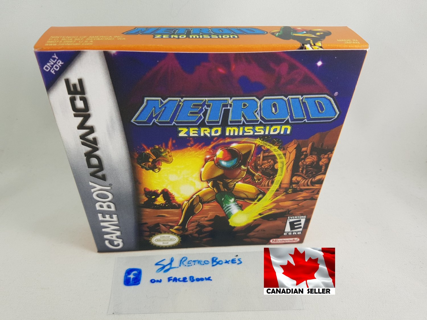 METROID ZERO MISSION - Nintendo GBA Custom replacement Box optional w/ Insert Tray & PVC Protector