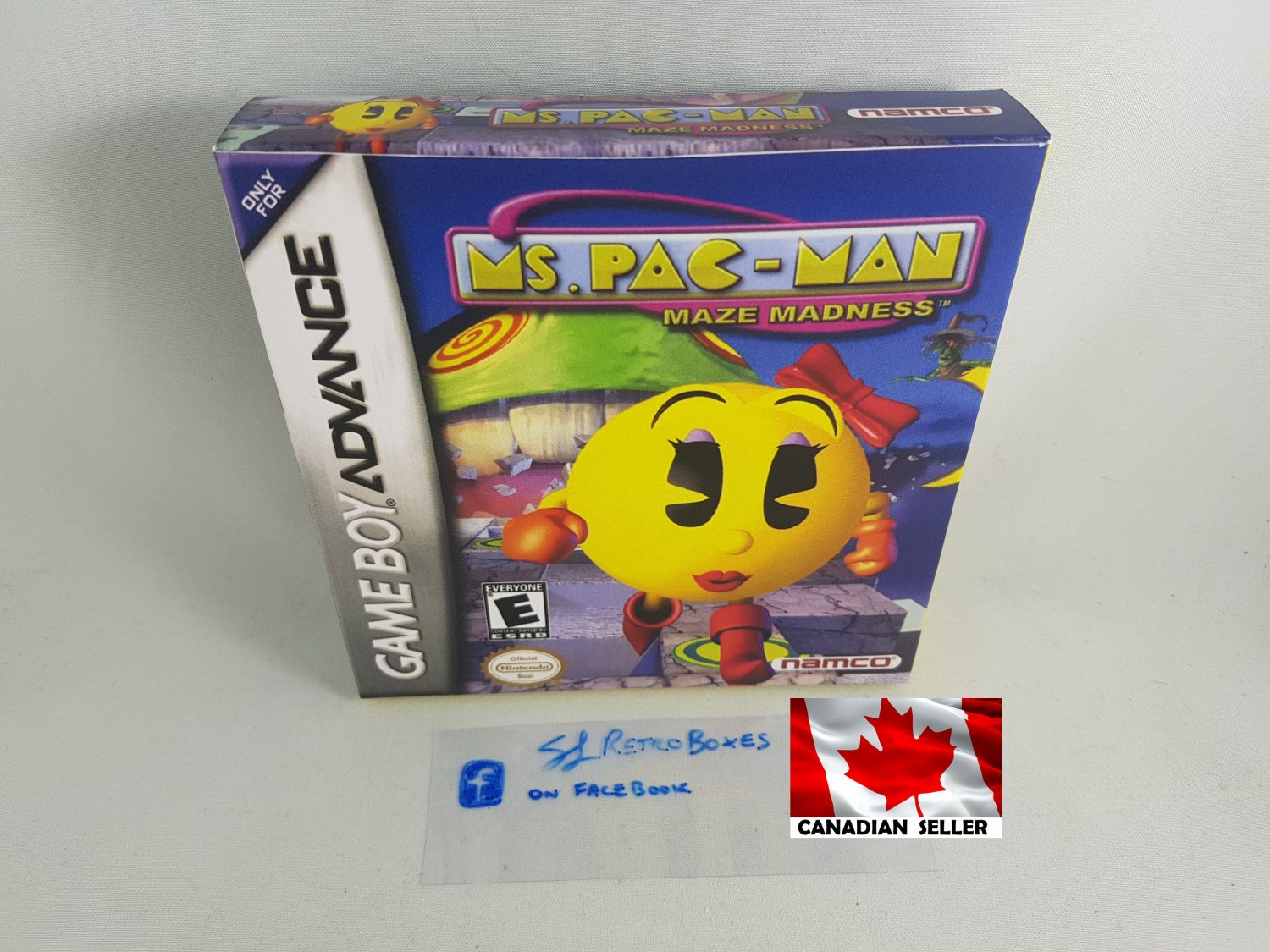 MS PAC-MAN MAZE MADNESS - Nintendo GBA Custom replica Box optional w/ Insert Tray & PVC Protector