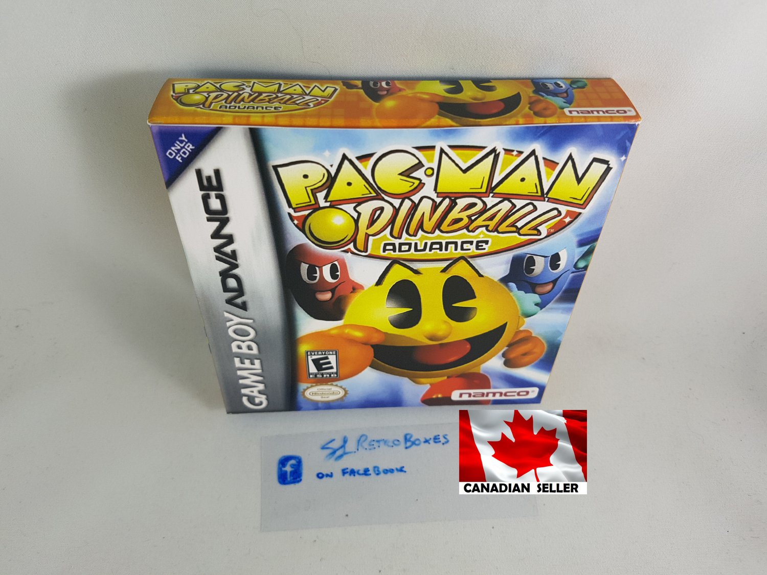 PAC-MAN PINBALL ADVANCE - Nintendo GBA Custom replica Box optional w/ Insert Tray & PVC Protector