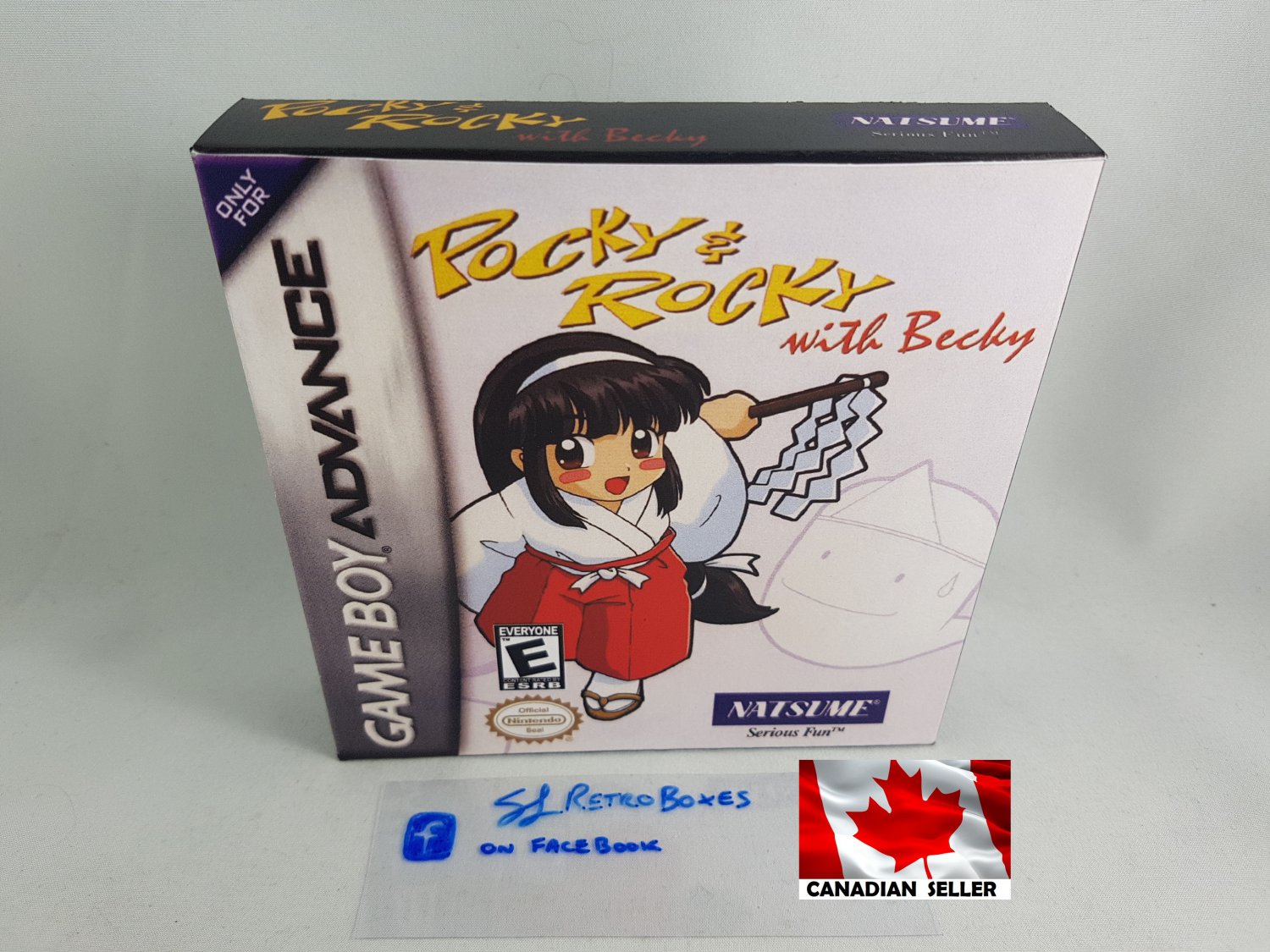POCKY & ROCKY WITH BECKY - Nintendo GBA Custom replica Box optional w/ Insert Tray & PVC Protector