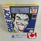 BATMAN RETURN OF THE JOKER - Nintendo Game Boy Custom Box optional w/ Insert Tray & PVC Protector