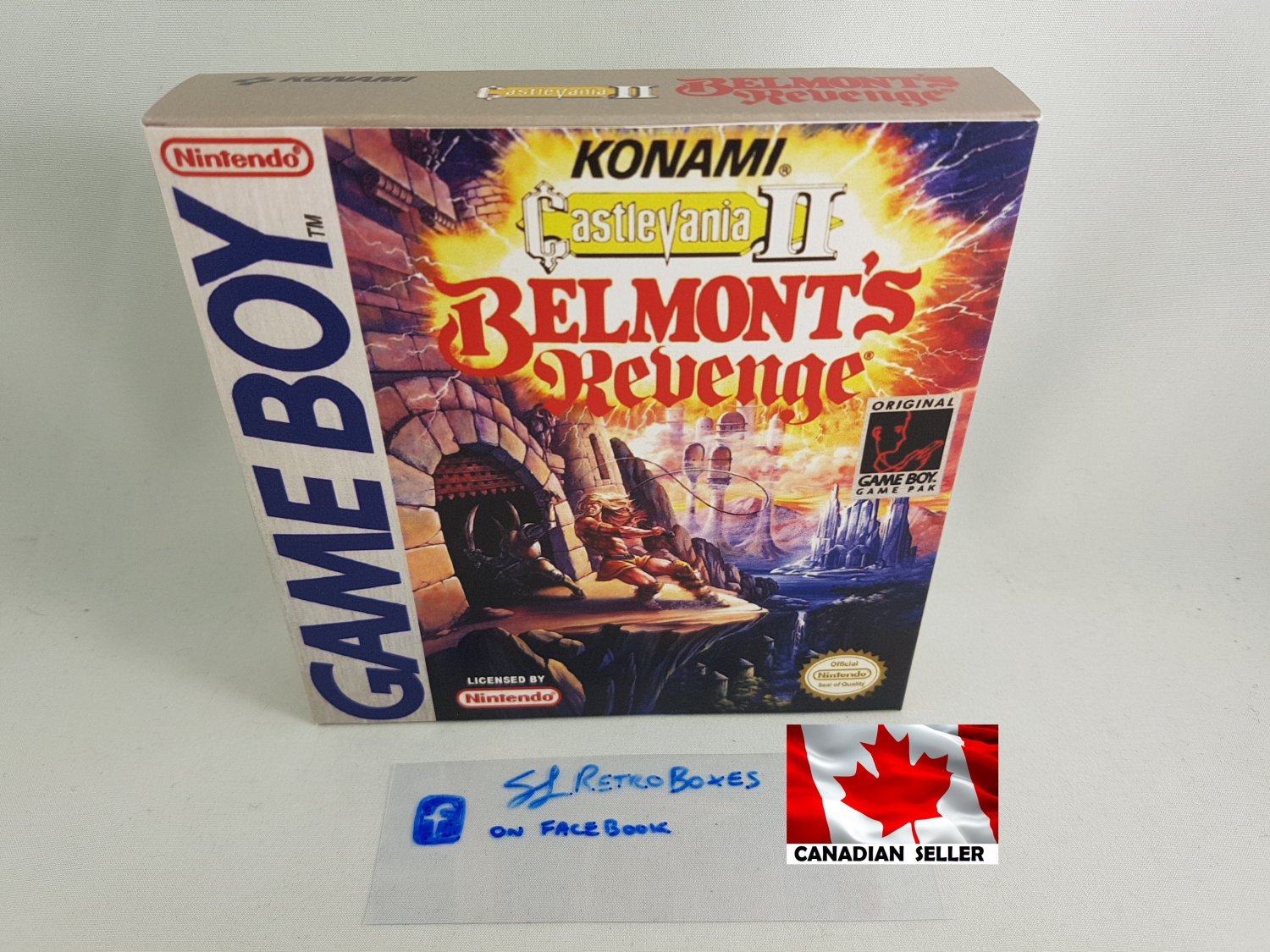 CASTLEVANIA 2 BELMONT'S REVENGE - Nintendo Game Boy Custom Box w/ Insert Tray & PVC Protector