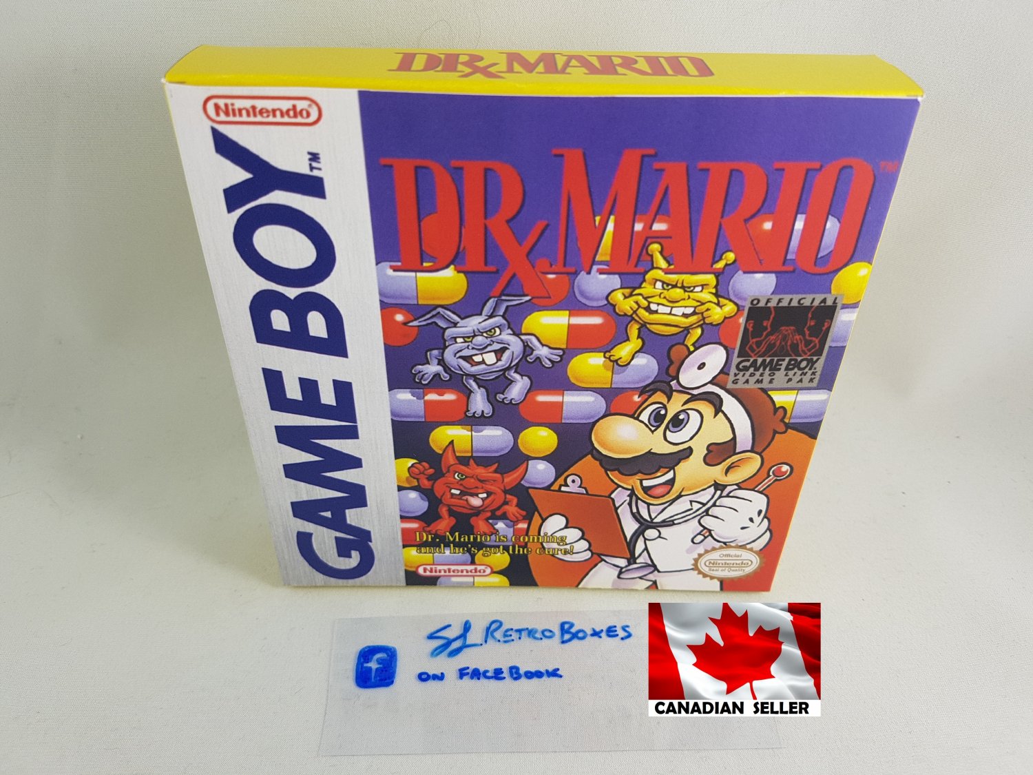 DR. MARIO - Nintendo Game Boy Custom Replacement Box optional w/ Insert Tray & PVC Protector