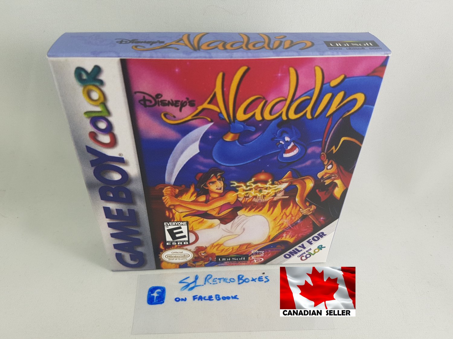 ALADDIN GBC - Nintendo Game Boy Color Custom Box optional w/ Insert Tray & PVC Protect