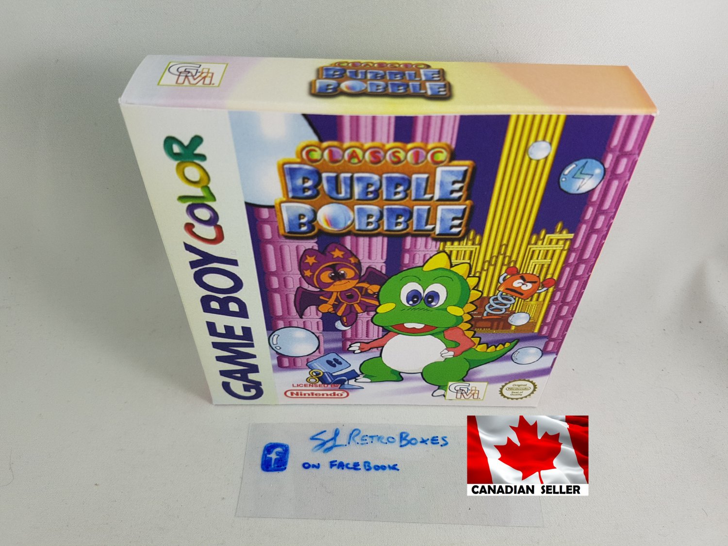 BUBBLE BOBBLE CLASSIC - Nintendo Game Boy Custom replica Box optional w/ Insert Tray & PVC Protect