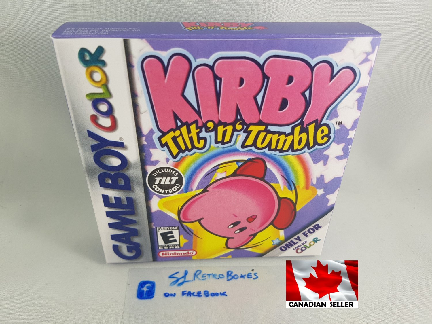 KIRBY TILT 'N TUMBLE - Nintendo Game Boy Custom replica Box optional w/ Insert Tray & PVC Protect