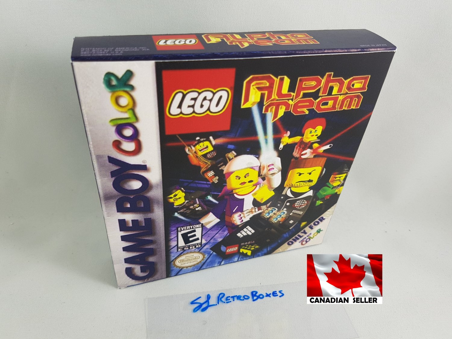 LEGO ALPHA TEAM GBC - Nintendo Game Boy Color Custom Box optional w/ Insert Tray & PVC Protect