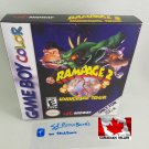 RAMPAGE 2 UNIVERSAL TOUR GBC - Nintendo Game Boy Color Custom Box optional w/ Insert Tray & PVC