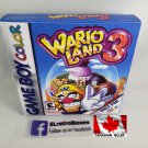 WARIO LAND 3 GBC - Nintendo Game Boy Color Custom Box optional w/ Insert Tray & PVC Protect