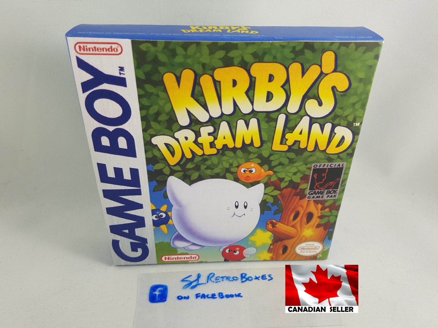 KIRBY'S DREAM LAND - Nintendo Game Boy Custom replacement Box optional w/ Insert Tray & PVC Protect
