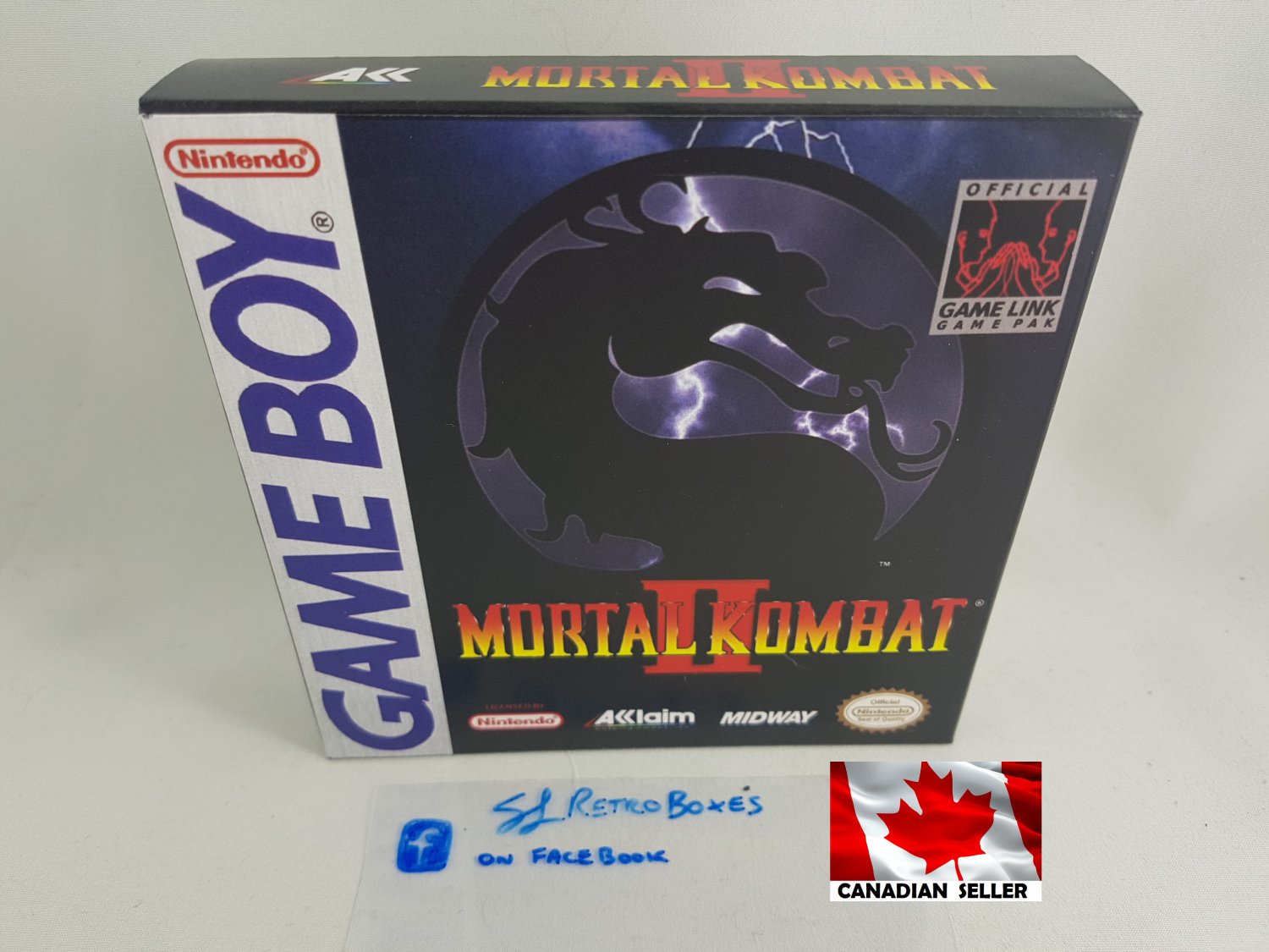 MORTAL KOMBAT II - Nintendo Game Boy Custom replacement Box optional w/ Insert Tray & PVC Protector