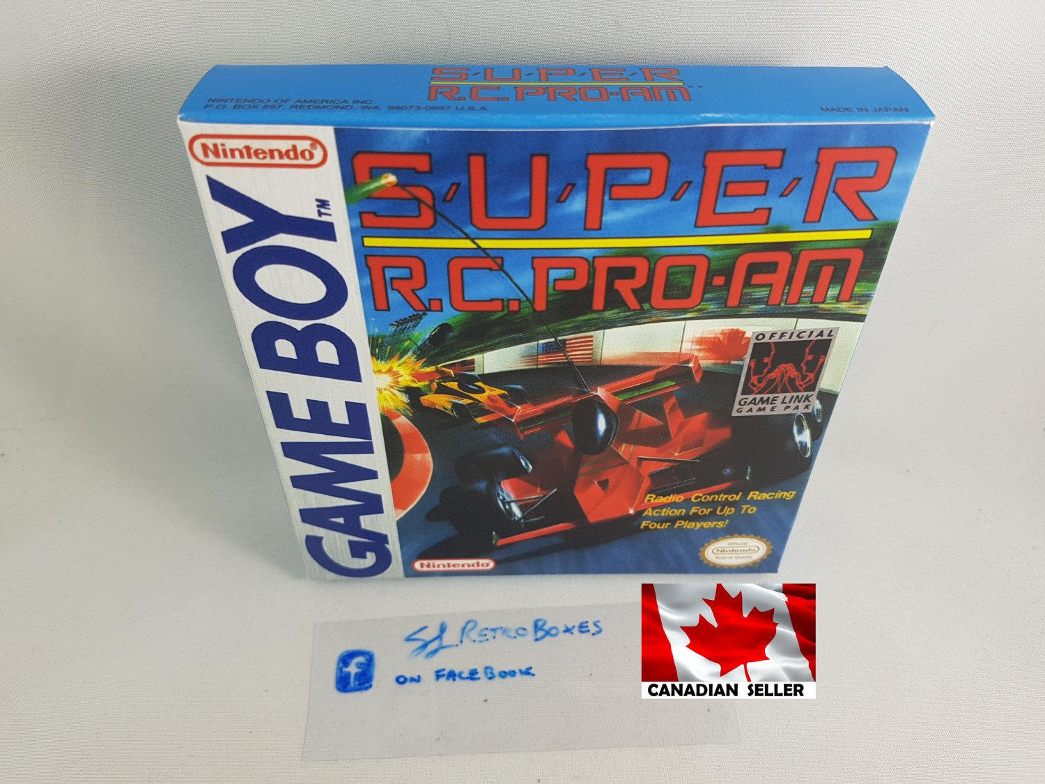 SUPER RC PRO-AM - Nintendo Game Boy Custom replacement Box optional w/ Insert Tray & PVC Protector