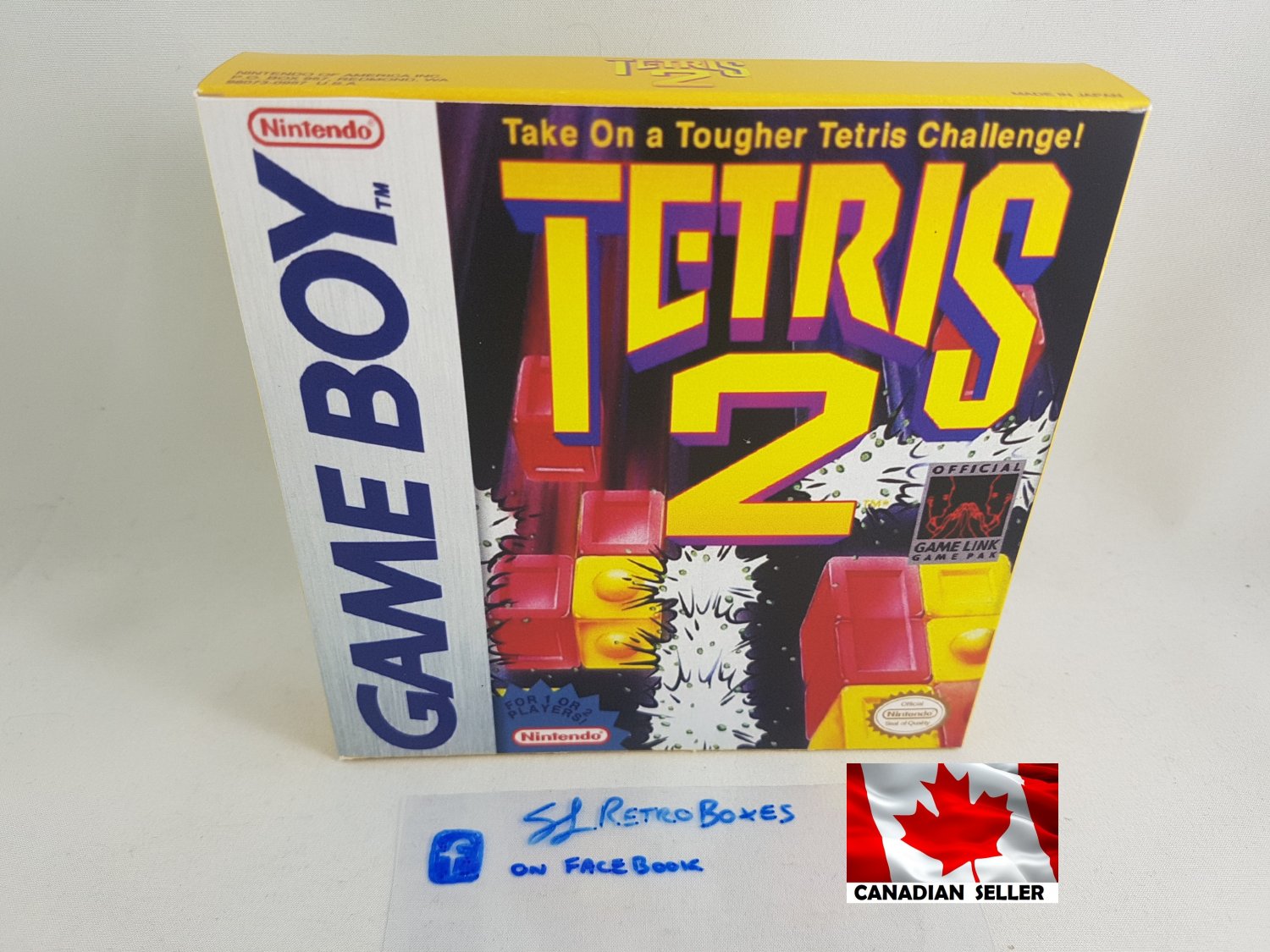 TETRIS 2 - Nintendo Game Boy Custom replacement Box optional w/ Insert Tray & PVC Protector
