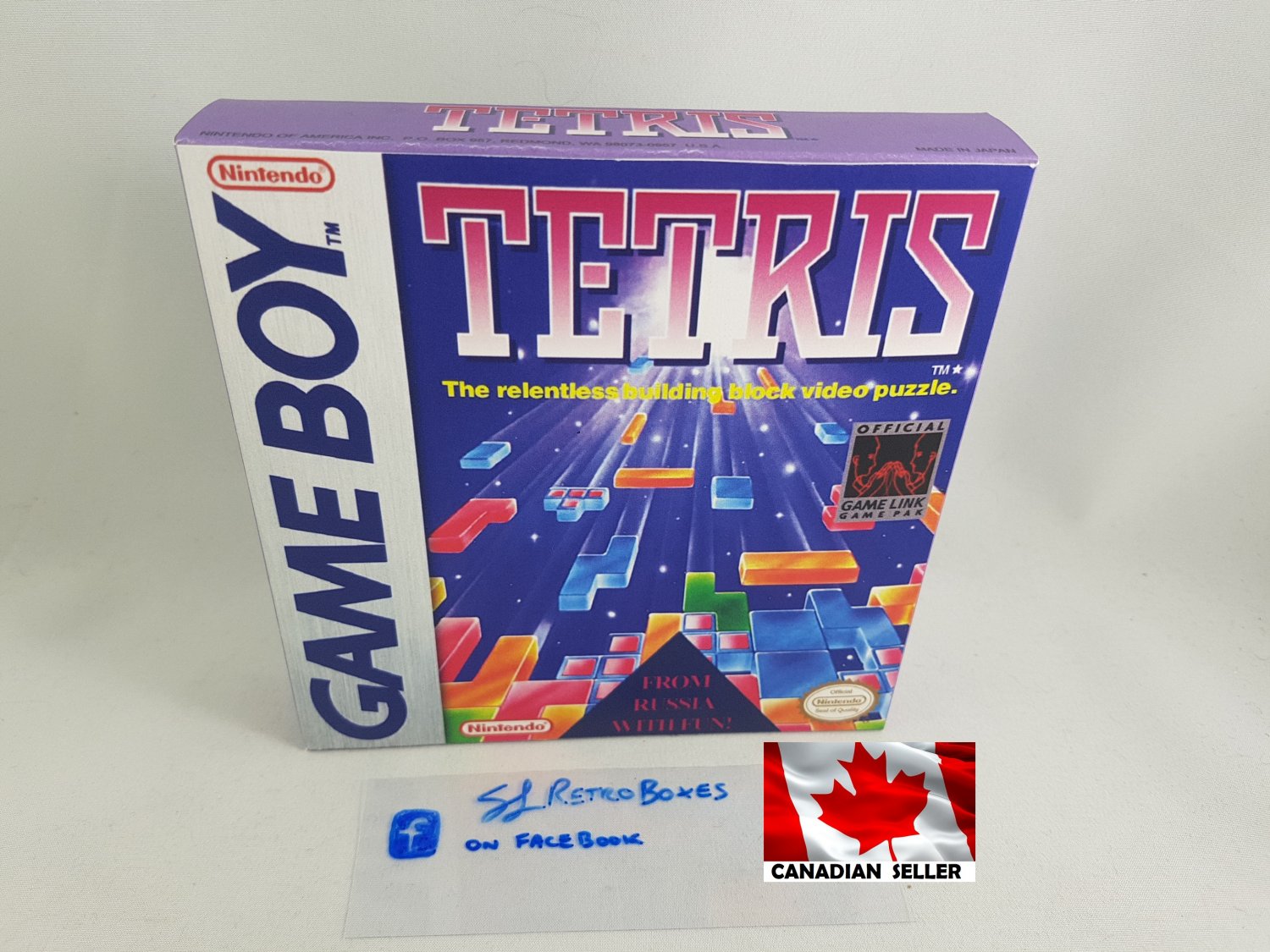 TETRIS - Nintendo Game Boy Custom replacement Box optional w/ Insert Tray & PVC Protector