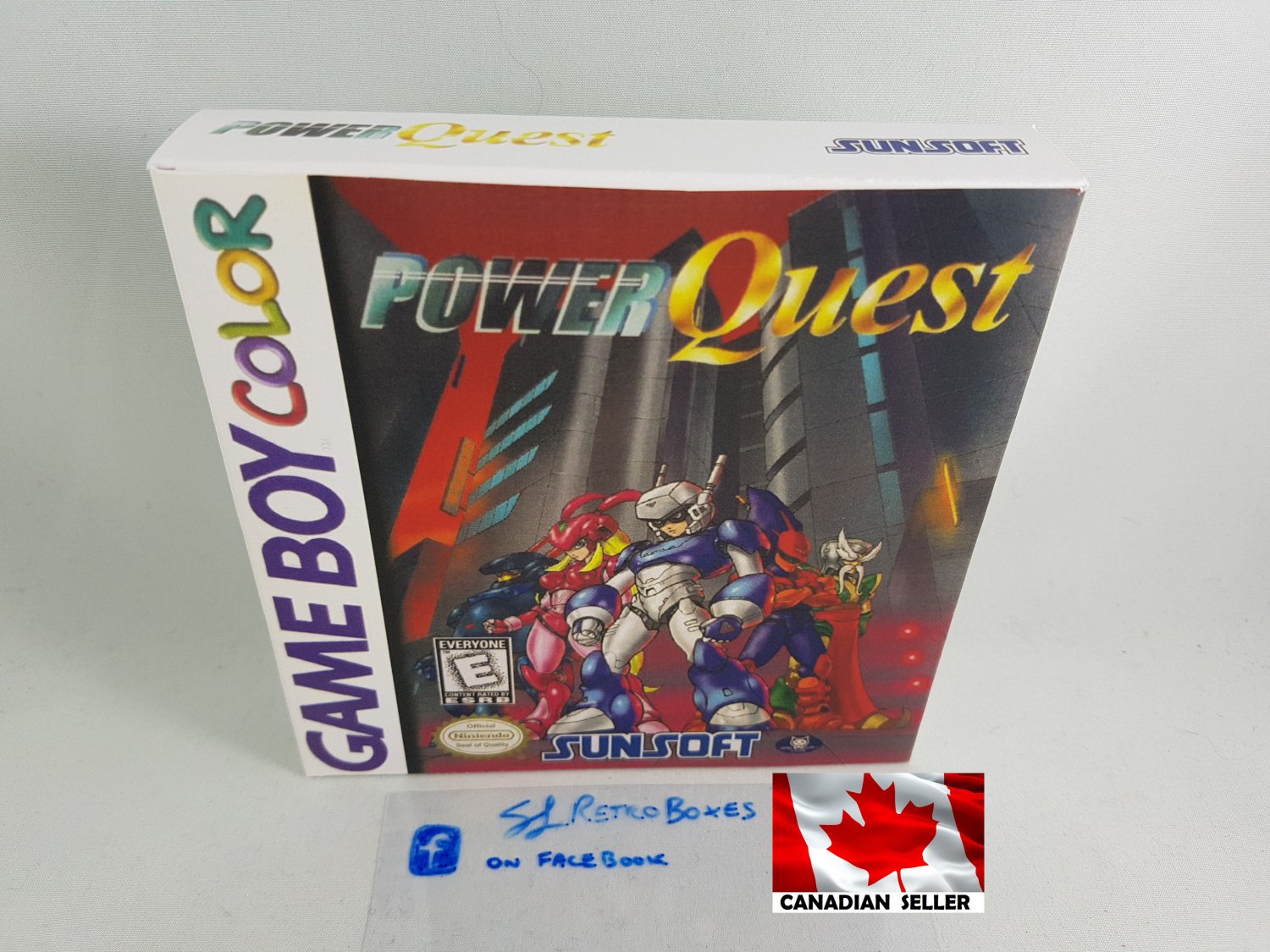 POWER QUEST GBC - Nintendo Game Boy Color Custom replacement Box optional w/ Insert Tray & PVC