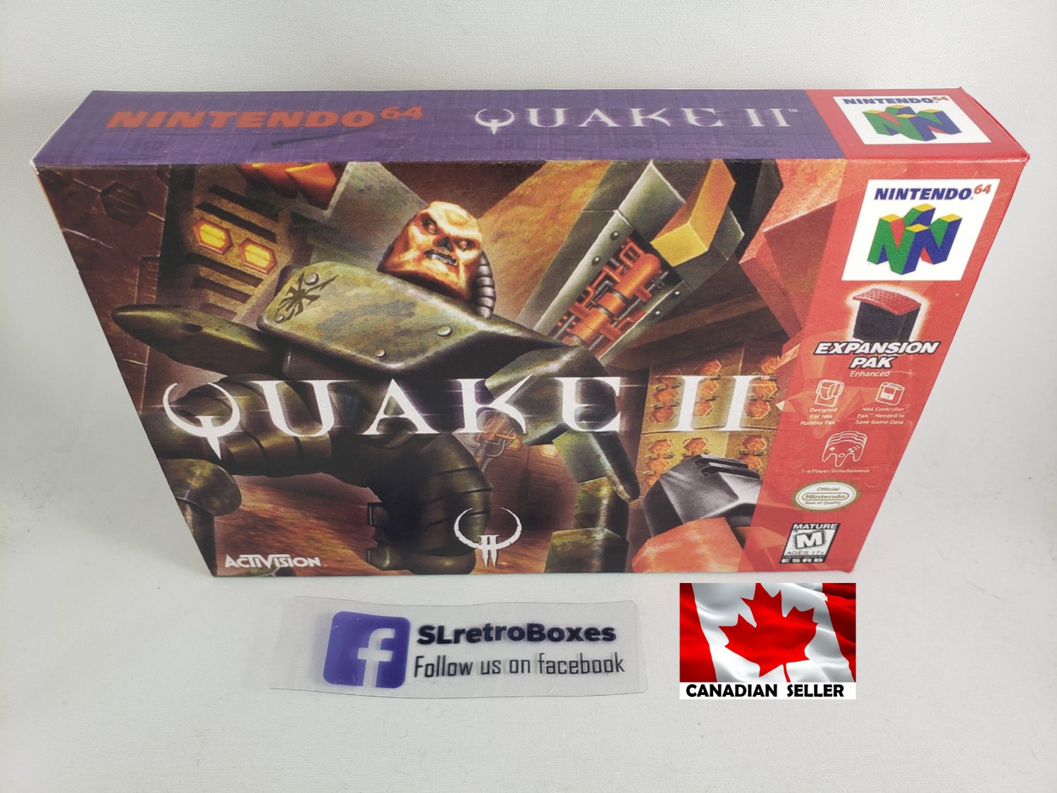 QUAKE 2 - N64, Nintendo64 Custom Box optional w/ Insert Tray & PVC Protector