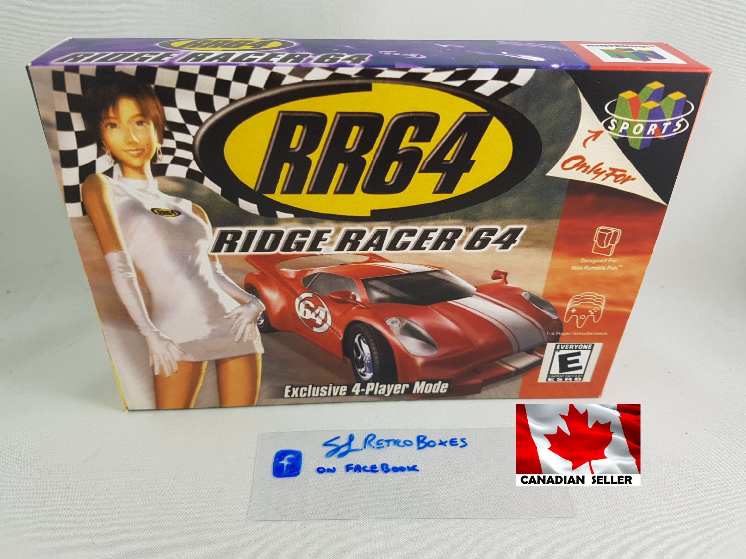 RIDGE RACER 64 - N64, Nintendo64 Custom replacement Box optional w/ Insert Tray & PVC Protector