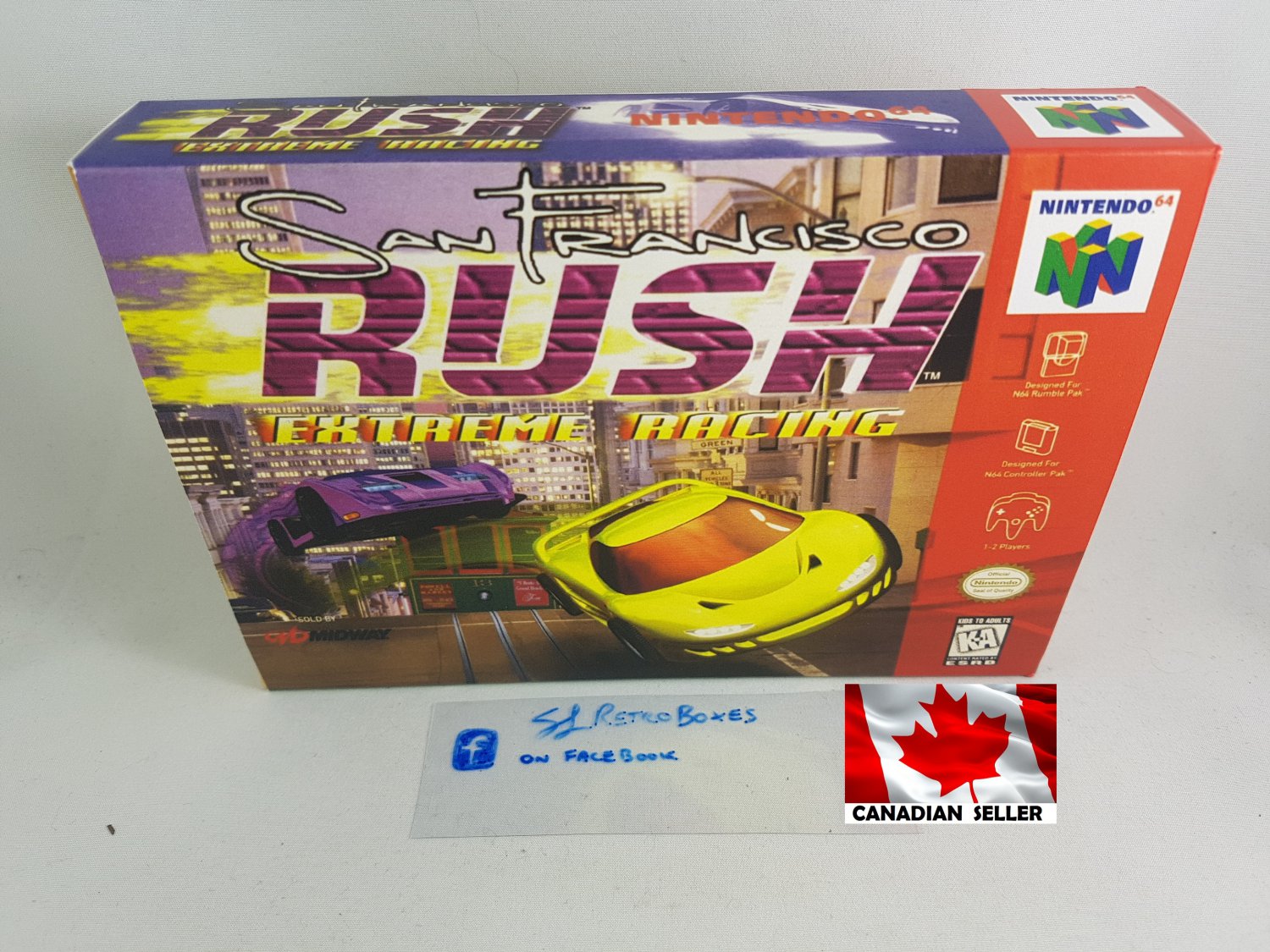 SAN FRANCISCO RUSH EXTREME RACING - N64, Nintendo64 Custom Box optional w/ Insert Tray & PVC