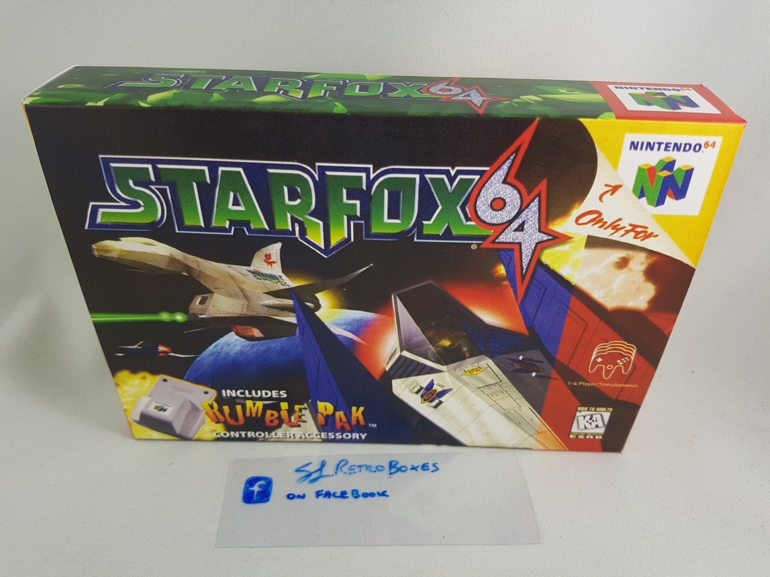 STAR FOX 64 - N64, Nintendo64 Custom REGULAR SIZE Box optional w/ Insert Tray & PVC Protector